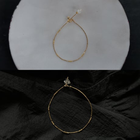 10/6 new　her-kimer diamond gold coating bracelet