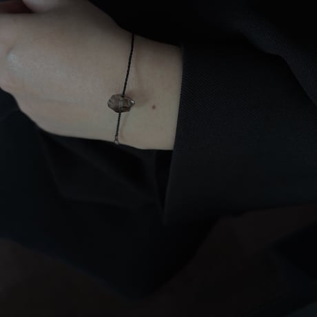 9/21 再入荷 macramé jewelry ring or bracelet( smoky crystal)