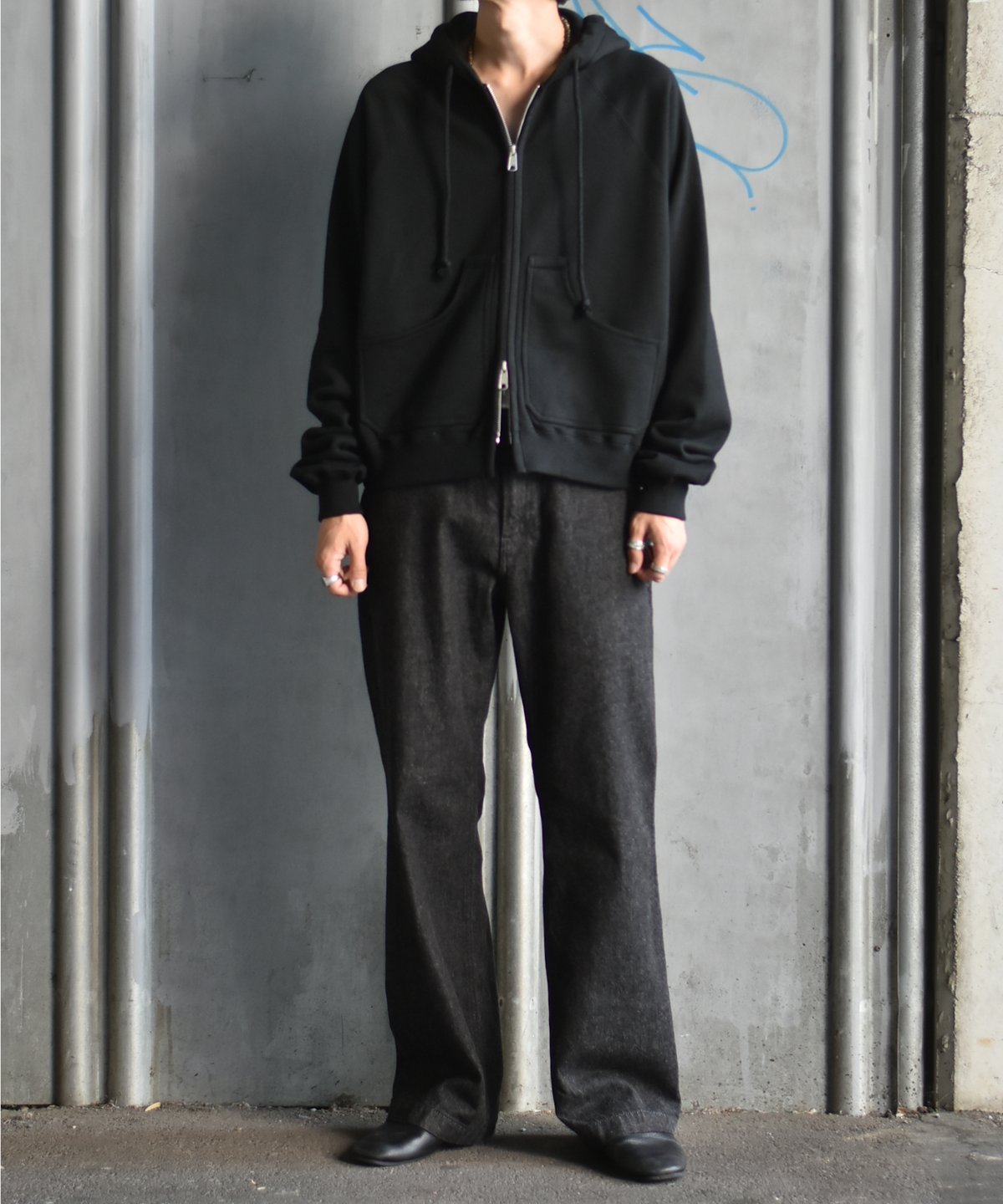 MATSUFUJI Zip up Sweat Hoodie black | 45do｜re