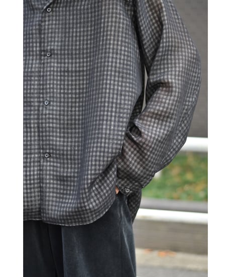 saby LAPEL SHIRTS - Bishu Japan wool Plaid FAB -