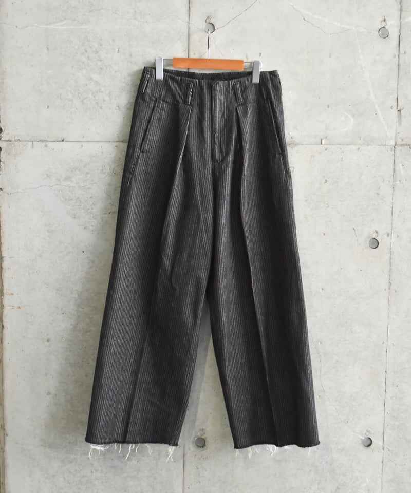 saby TUCK BAGGY TYPE 3 - Stripe Jacquard Denim