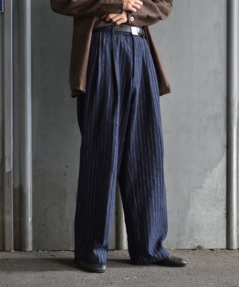 At Last＆Coアットラスト 2TUCK LINEN TROUSERS 2タック リネン