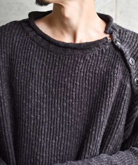 nakedgauge COTTON LINEN LOOSE FIT SWEATER