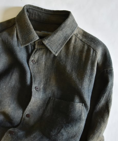【LAST1】Gorsch the merry coachman Ryukyu Indigo Dyed Brushed Ramie Linen Wool Collar Wide Shirt