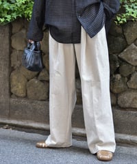 yose cotton linen 2tuck slacks