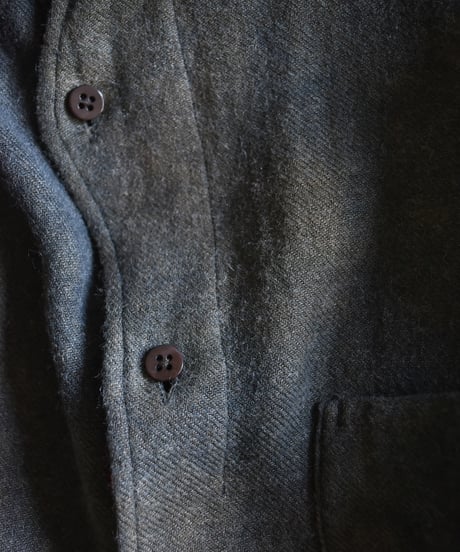 【LAST1】Gorsch the merry coachman Ryukyu Indigo Dyed Brushed Ramie Linen Wool Collar Wide Shirt