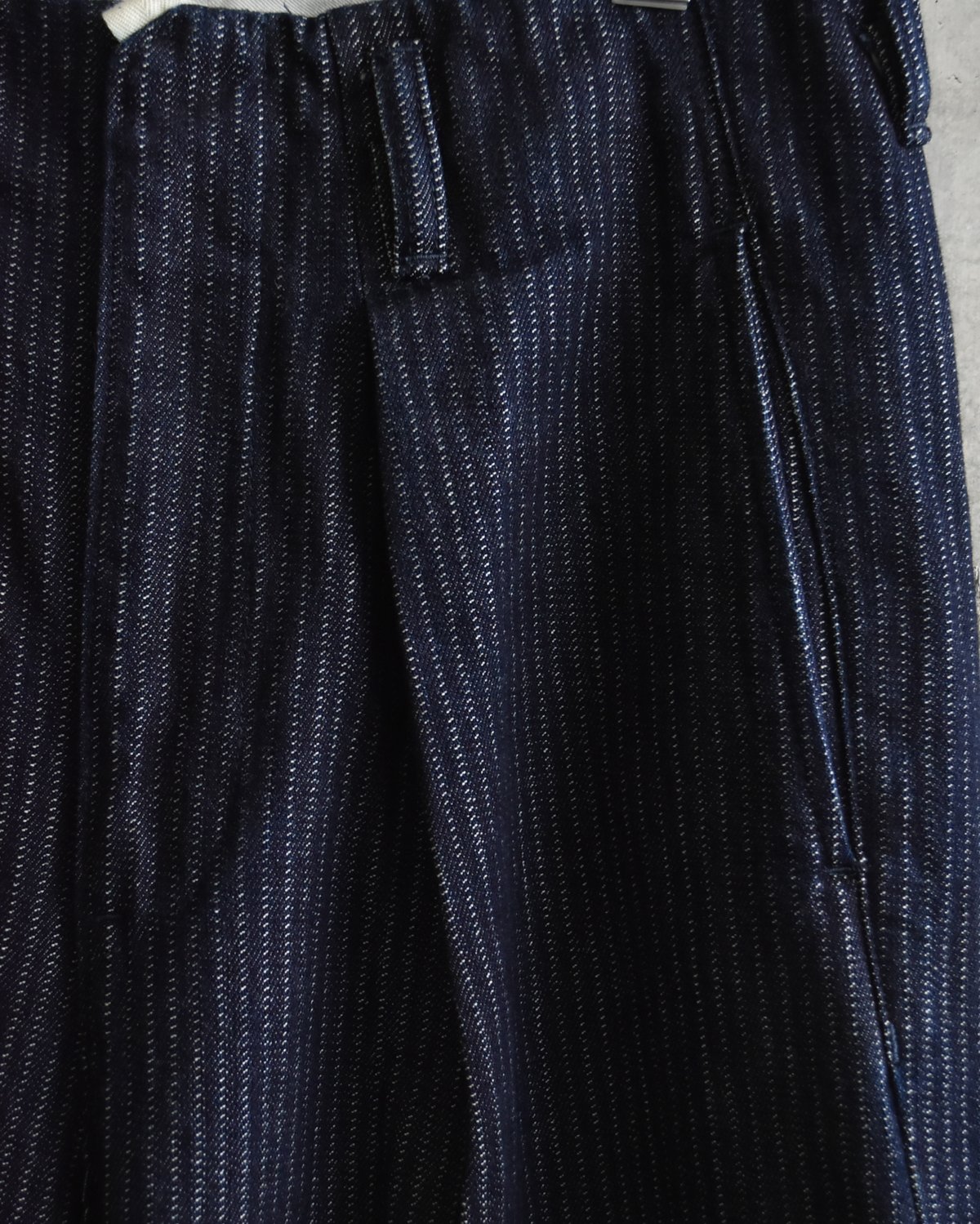 saby TUCK BAGGY TYPE 3 - Stripe Jacquard Denim
