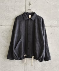 O project  BALLOON SHIRT/COTTON WOOL SEERSUCKER STRIPES