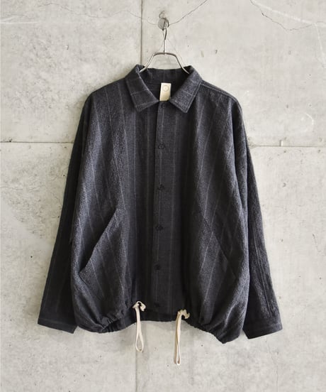 O project  BALLOON SHIRT/COTTON WOOL SEERSUCKER STRIPES