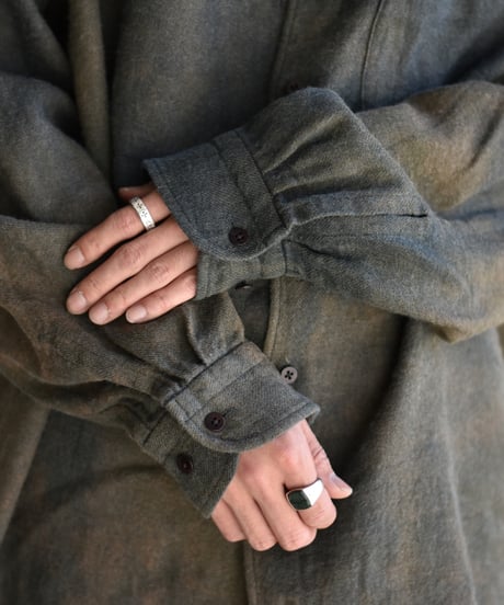 【LAST1】Gorsch the merry coachman Ryukyu Indigo Dyed Brushed Ramie Linen Wool Collar Wide Shirt
