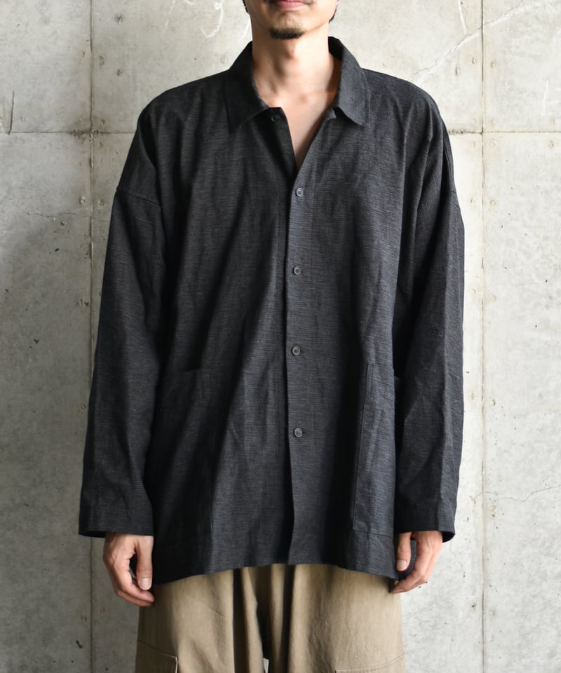 O project WIDE FIT SHIRT/FINE STRIPE COTTON CL