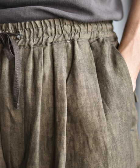 nakedgauge SUMI LINEN WIDE EASY CARGO PANTS