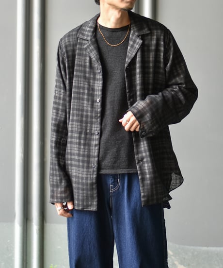 saby LAPEL SHIRTS - Bishu Japan wool Plaid FAB -