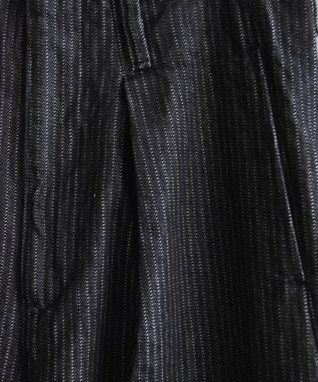 saby TUCK BAGGY TYPE 3 - Stripe Jacquard  Denim One Wash -