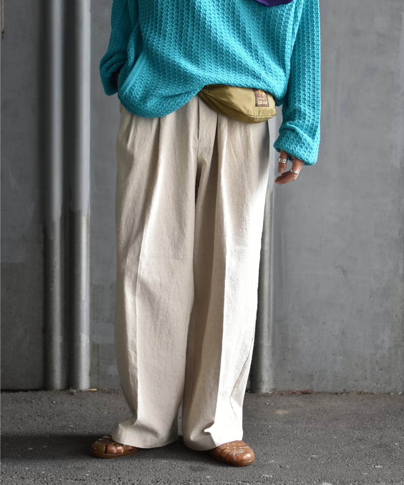 yose cotton linen 2tuck slacks | 45do｜refomed・G