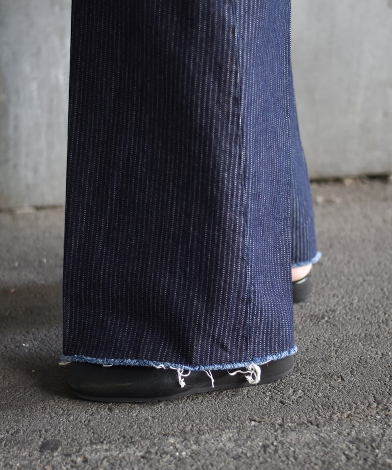 saby TUCK BAGGY TYPE 3 - Stripe Jacquard Denim