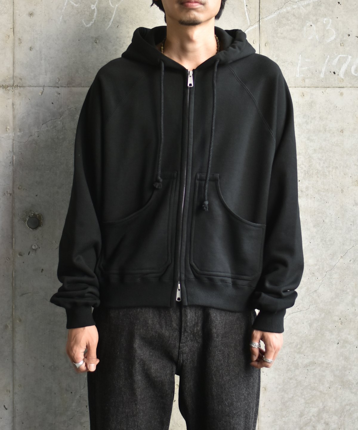 MATSUFUJI Zip up Sweat Hoodie black | 45do｜re