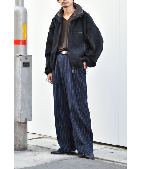 yose cotton linen 2tuck slacks-stripe
