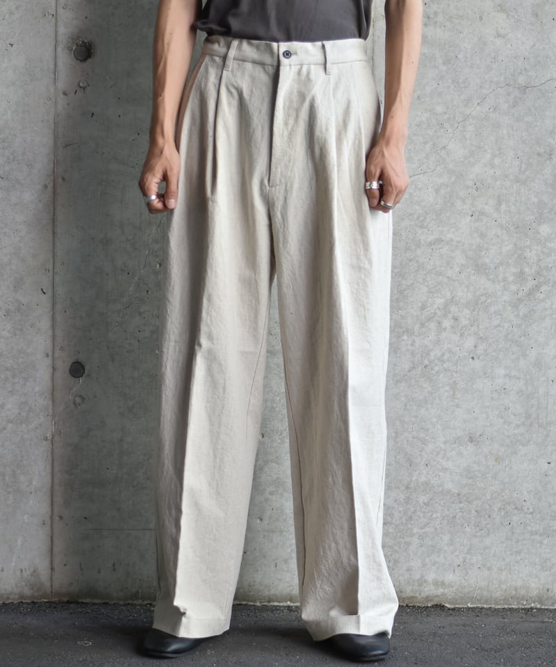yose cotton linen 2tuck slacks | 45do｜refomed・G