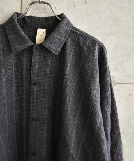 O project  BALLOON SHIRT/COTTON WOOL SEERSUCKER STRIPES