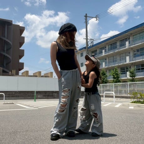 【即納】damage sweat pants ～mom～