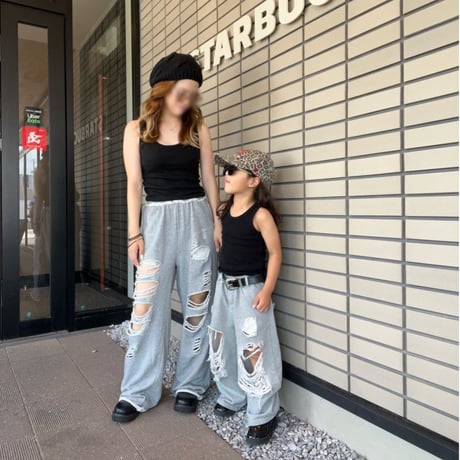 【即納】damage sweat pants ～mom～