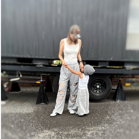 【即納】damage sweat pants ～mom～