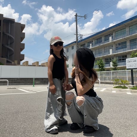【即納】damage sweat pants ～mom～