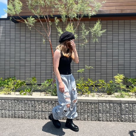【即納】damage sweat pants ～mom～