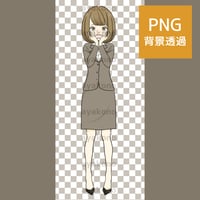 泣いているスーツ姿の女性【PNG】