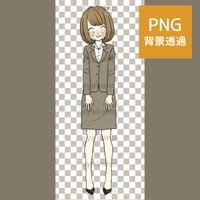 放心状態で涙を流しているスーツ姿の女性【PNG】
