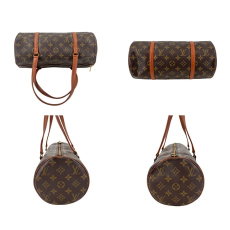 LOUIS VUITTON パピヨン30 モノグラムキャンバス ブラウン 旧型 筒形 ハンドバッグ M51385