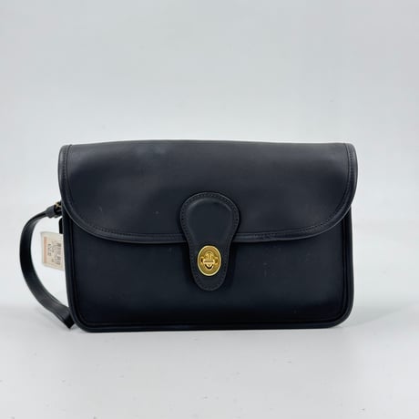 COACH オールドコーチ ブラック ハンドクラフト レザー クラッチバッグ