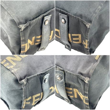 FENDI ロゴ ナイロンキャンバス ダークブラウン トートバッグ ヴィンテージ 16327