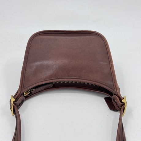 COACH オールドコーチ ブラウン ハンドクラフト レザー ショルダーバッグ