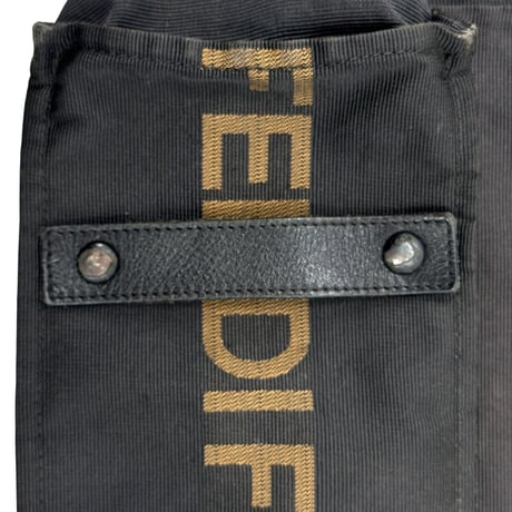 FENDI ロゴ ナイロンキャンバス ダークブラウン トートバッグ ヴィンテージ 16327