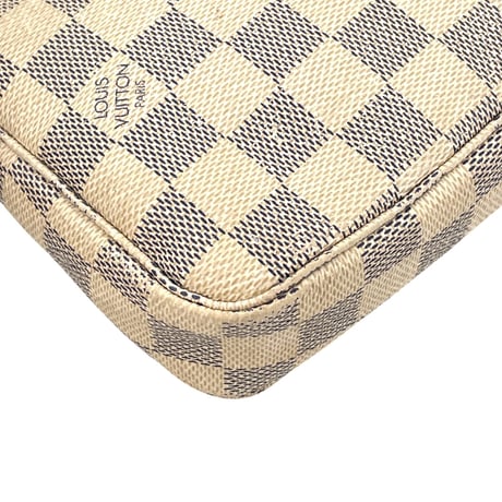 LOUIS VUITTON ポシェットアクセソワール ダミエアズール キャンバス ホワイト ハンドバッグ ポーチ N41207