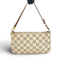 LOUIS VUITTON ポシェットアクセソワール ダミエアズール キャンバス ホワイト ハンドバッグ ポーチ N41207