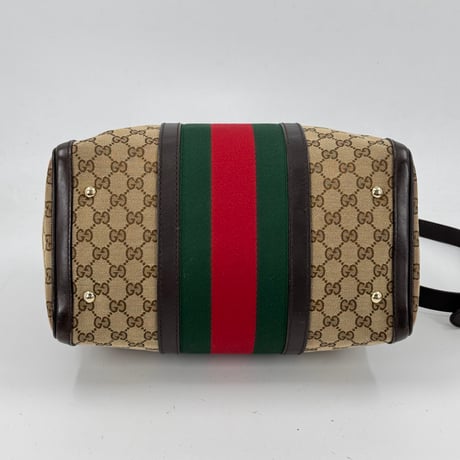 GUCCI GGキャンバス シェリーライン ベージュ 2WAY ハンドバッグ ボストン