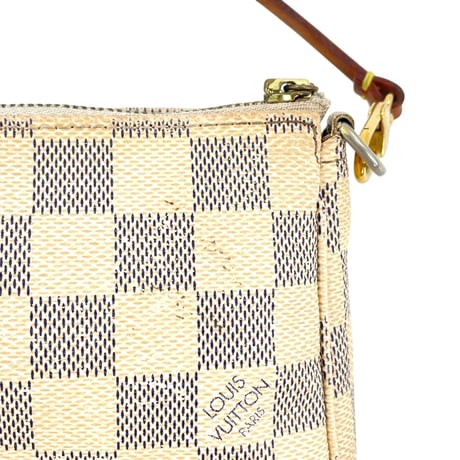 LOUIS VUITTON ポシェットアクセソワール ダミエアズール キャンバス ホワイト ハンドバッグ ポーチ N41207
