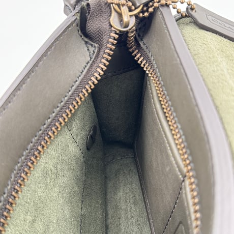 COACH オールドコーチ グリーン フルグレインレザー ハンドバッグ