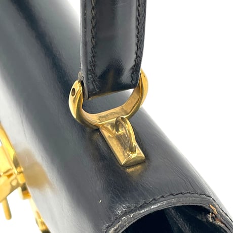 GUCCI オールド GUCCI レディロック レザー ブラック キー クロシェット 2WAYバッグ
