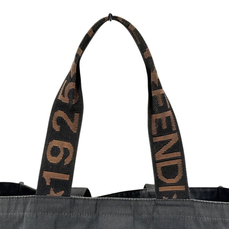 FENDI ロゴ ナイロンキャンバス ダークブラウン トートバッグ ヴィンテージ 16327