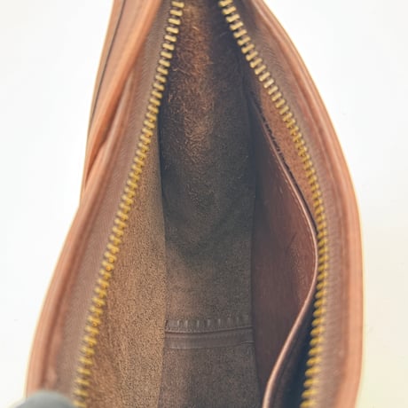 COACH オールドコーチ ブラウン ハンドクラフト レザー ショルダーバッグ