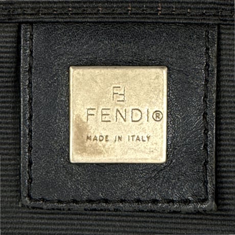 FENDI ロゴ ナイロンキャンバス ダークブラウン トートバッグ ヴィンテージ 16327