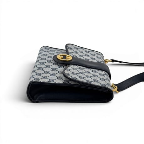 GUCCI GGキャンバス スプリーム ネイビー フラップ ヴィンテージ ショルダーバッグ
