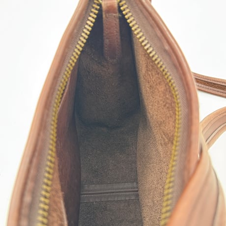 COACH オールドコーチ ブラウン ハンドクラフト レザー ショルダーバッグ