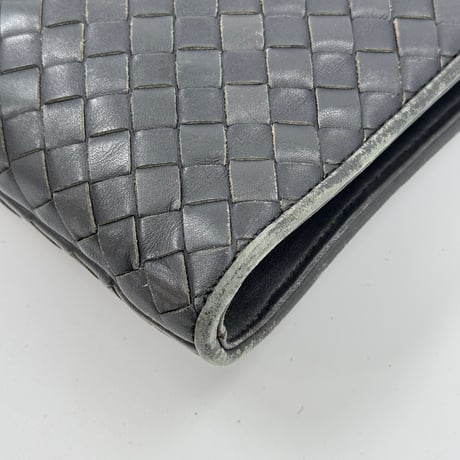BOTTEGA VENETA イントレチャート エナメル グレー ビジネスバッグ