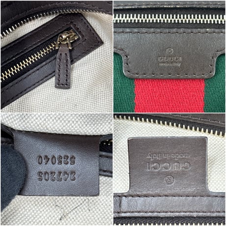 GUCCI GGキャンバス シェリーライン ベージュ 2WAY ハンドバッグ ボストン