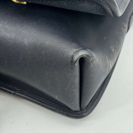 COACH オールドコーチ レザーショルダーバッグ ネイビー ブラック グラブタン